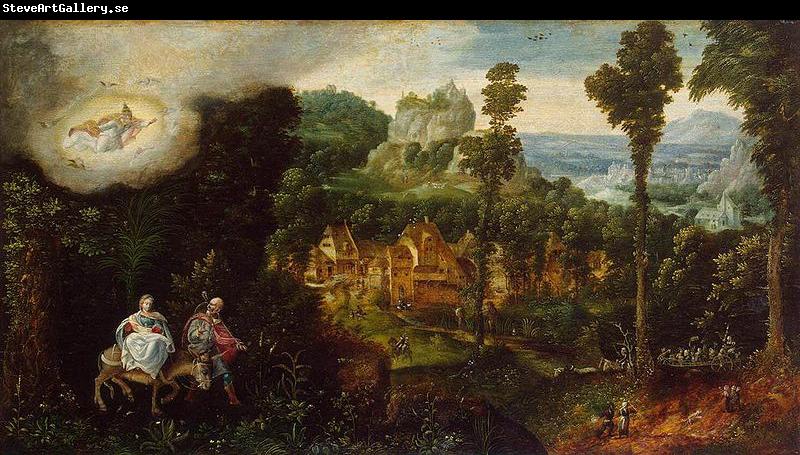 Herri met de Bles Landscape with the Flight into Egypt